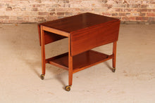 Load image into Gallery viewer, Mid Century mahogany drop leaf serving trolley, circa 1960s
