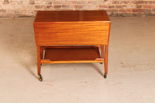 Load image into Gallery viewer, Mid Century mahogany drop leaf serving trolley, circa 1960s

