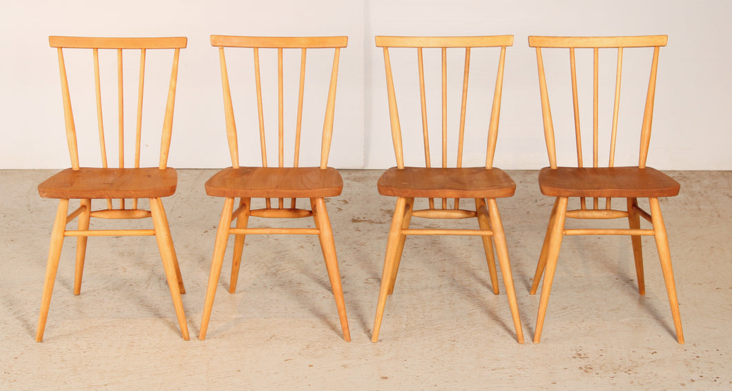 A set of 4 Ercol model 391 elm and beech chairs circa 1960s