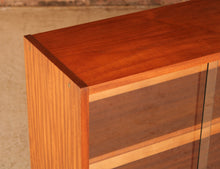 Load image into Gallery viewer, Mid Century teak and mahogany glass fronted bookcase, circa 1960s
