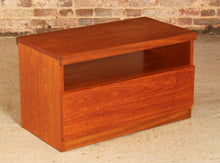 Load image into Gallery viewer, Mid Century teak TV/media stand with a drawer, circa 1970s
