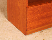 Load image into Gallery viewer, Mid Century teak TV/media stand with a drawer, circa 1970s
