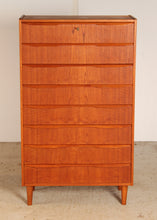 Load image into Gallery viewer, Danish Mid Century teak chest of 8 drawers, circa 1960s
