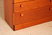 Load image into Gallery viewer, Vintage Mid Century style long teak chest of drawers / sideboard by Stag
