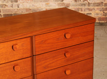 Load image into Gallery viewer, Vintage Mid Century style long teak chest of drawers / sideboard by Stag
