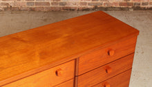 Load image into Gallery viewer, Vintage Mid Century style long teak chest of drawers / sideboard by Stag
