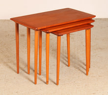 Load image into Gallery viewer, Mid Century teak nest of tables by Torpe Mobelfabrikk, Norway, circa 1960s
