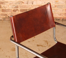 Load image into Gallery viewer, Mid Century cantilever chrome and tobacco leather chair in style of Mart Stam, circa 1970s
