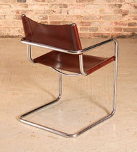 Load image into Gallery viewer, Mid Century cantilever chrome and tobacco leather chair in style of Mart Stam, circa 1970s
