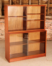 Load image into Gallery viewer, Mid Century glazed mahogany bookcase by Herbert E Gibbs, circa 1970s
