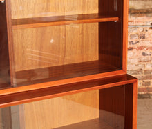 Load image into Gallery viewer, Mid Century glazed mahogany bookcase by Herbert E Gibbs, circa 1970s
