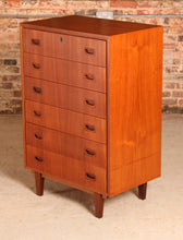 Load image into Gallery viewer, Mid Century teak chest of 6 drawers by Friedrich Beckmann, Germany, circa 1960s
