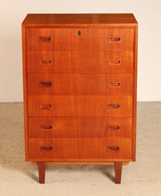 Load image into Gallery viewer, Mid Century teak chest of 6 drawers by Friedrich Beckmann, Germany, circa 1960s
