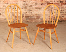 Load image into Gallery viewer, Set of 3 of mid century Ercol Model 400 chairs made in elm and beech circa 1960s
