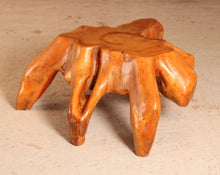 Load image into Gallery viewer, Vintage brutalist style solid teak root coffee table, circa 1970s

