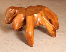 Load image into Gallery viewer, Vintage brutalist style solid teak root coffee table, circa 1970s
