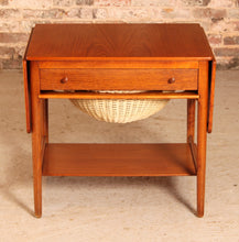 Load image into Gallery viewer, Danish Mid Century oak and teak AT33 sewing table by Hans J. Wegner for Andreas Tuck, circa 1960s
