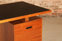 Load image into Gallery viewer, Mid Century executive walnut desk with leather top, circa 1980s
