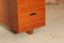 Load image into Gallery viewer, Mid Century executive walnut desk with leather top, circa 1980s
