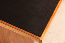 Load image into Gallery viewer, Mid Century executive walnut desk with leather top, circa 1980s
