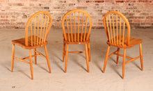Load image into Gallery viewer, Set of 3 of mid century Ercol chairs made in elm and beech circa 1950s
