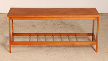 Load image into Gallery viewer, Mid Century teak coffee table with a magazine rack, circa 1960s
