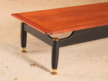 Load image into Gallery viewer, Mid Century G-plan Librenza tola and black long coffee table, circa 1960s
