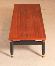 Load image into Gallery viewer, Mid Century G-plan Librenza tola and black long coffee table, circa 1960s
