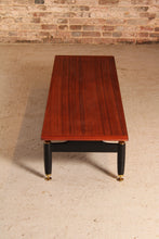 Load image into Gallery viewer, Mid Century G-plan Librenza tola and black long coffee table, circa 1960s
