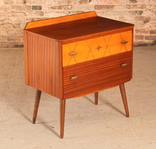 Load image into Gallery viewer, Mid Century mahogany chest of drawers with brass handles by Lebus, circa 1950s
