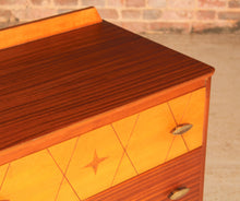 Load image into Gallery viewer, Mid Century mahogany chest of drawers with brass handles by Lebus, circa 1950s
