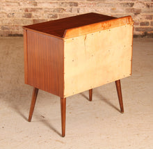 Load image into Gallery viewer, Mid Century mahogany chest of drawers with brass handles by Lebus, circa 1950s
