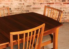 Load image into Gallery viewer, Mid Century walnut extending dining table and 4 chairs by Vanson, circa 1950s
