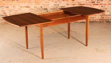 Load image into Gallery viewer, Mid Century walnut extending dining table and 4 chairs by Vanson, circa 1950s
