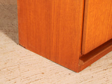 Load image into Gallery viewer, Mid Century glass fronted teak bookcase by Meredew, circa 1970s
