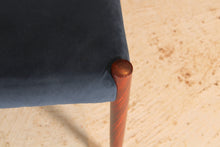 Load image into Gallery viewer, Set of 6 rosewood dining chairs with blue velvet upholstery by Robert Heritage, circa 1960s
