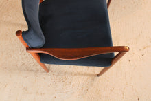 Load image into Gallery viewer, Set of 6 rosewood dining chairs with blue velvet upholstery by Robert Heritage, circa 1960s
