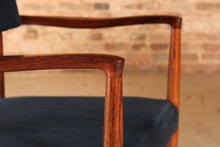 Load image into Gallery viewer, Set of 6 rosewood dining chairs with blue velvet upholstery by Robert Heritage, circa 1960s
