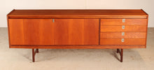 Load image into Gallery viewer, Mid Century teak sideboard with brused steel handles by Robert Heritage for Archie Shine, circa 1960s
