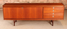 Load image into Gallery viewer, Mid Century teak sideboard with brused steel handles by Robert Heritage for Archie Shine, circa 1960s
