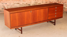 Load image into Gallery viewer, Mid Century teak sideboard with brused steel handles by Robert Heritage for Archie Shine, circa 1960s
