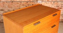 Load image into Gallery viewer, Mid Century oak chest of drawers with chrome legs by John and Sylvia Reid for Stag, circa 1960s
