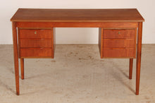 Load image into Gallery viewer, Danish Mid Century teak pedestal desk, circa 1960s
