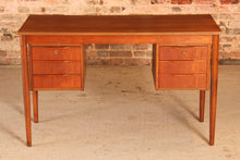 Load image into Gallery viewer, Danish Mid Century teak pedestal desk, circa 1960s
