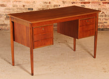 Load image into Gallery viewer, Danish Mid Century teak pedestal desk, circa 1960s

