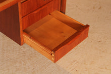 Load image into Gallery viewer, Danish Mid Century teak pedestal desk, circa 1960s
