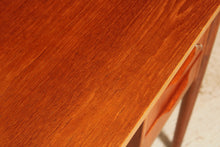 Load image into Gallery viewer, Danish Mid Century teak pedestal desk, circa 1960s
