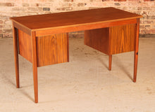 Load image into Gallery viewer, Danish Mid Century teak pedestal desk, circa 1960s
