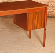 Load image into Gallery viewer, Danish Mid Century teak pedestal desk, circa 1960s
