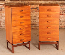 Load image into Gallery viewer, A pair of G-plan Quadrille teak chest of drawers, circa 1960s
